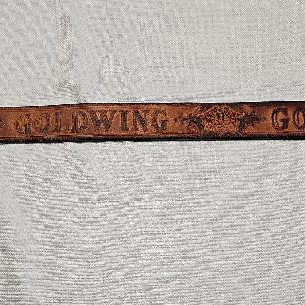 Vintage Honda Gold Wing Hand Tooled Leather Belt Alumaline BB-317 Eagle Buckle